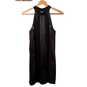 Pixie all black Sequins jersey knit party dress from Neiman Marcus